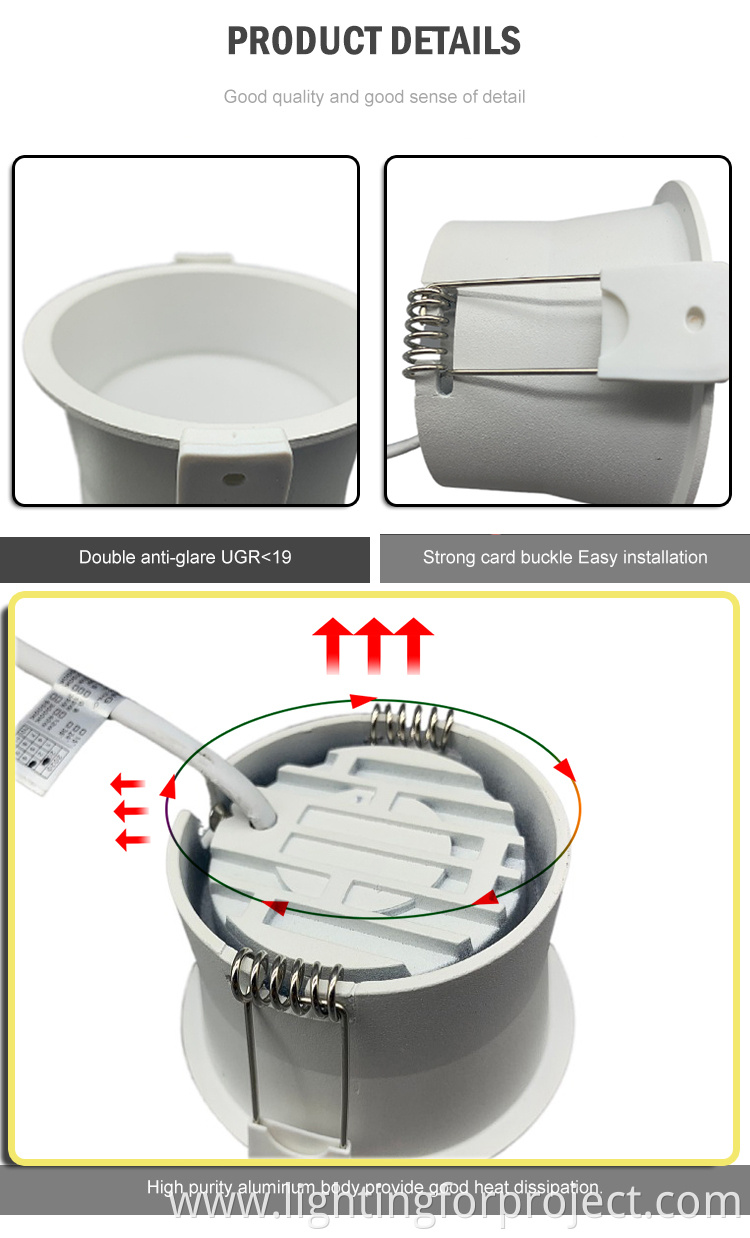 New commercial Diming LED Downlight 7W led light recessed hotel downlight for office